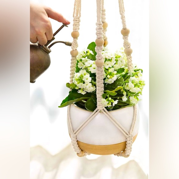 Set of Four Boho Style Plant Hangers - Picture 2 of 10